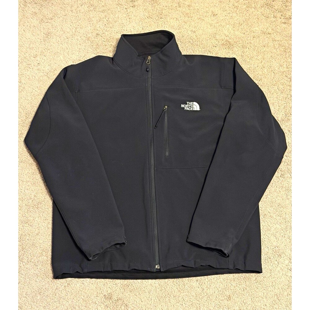 The North Face Apex Full Zip Softshell Jacket Men’s L Black Fleece Lined